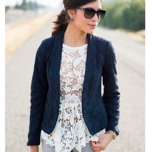 navy blue lace jacket